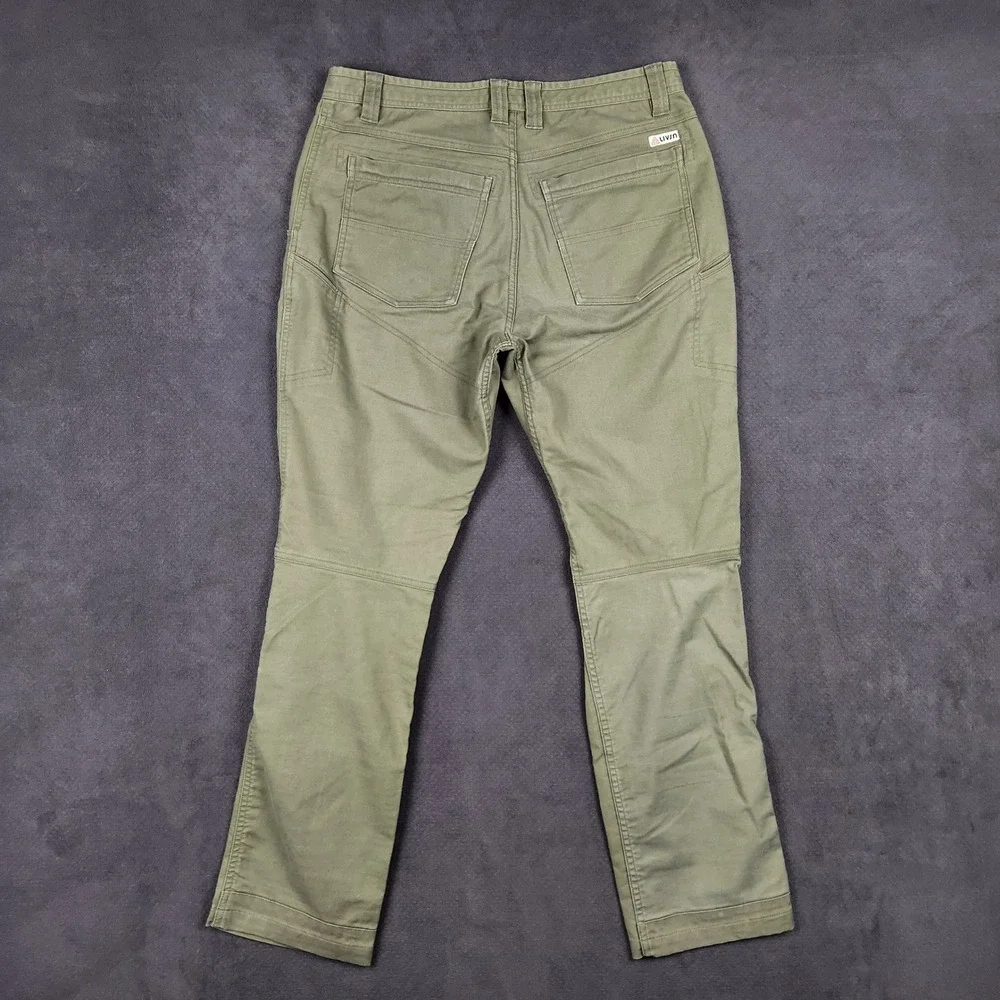 LIVSN Flex Canvas Pants V3 Mens 34x32 Olive Green Organic Cotton Blend Outdoor